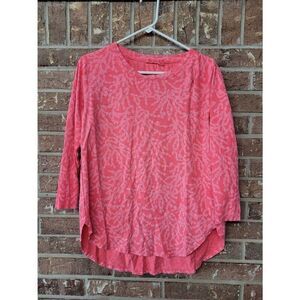 Fresh Produce 3/4 Sleeve Coral Top, Women's Medium